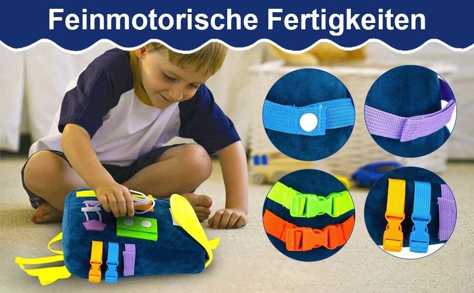 Kinderrucksack Kleinkindrucksack mit Schnallen und Lernspielzeug zur