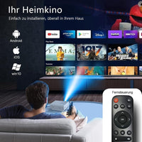 Mini-Projektor Full HD 1080P, 12.000 Lumen, 300-Zoll-Projektor LED-Beamer