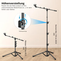 Mikrofonständer mit Galgenarm und Tragetasche – Stabiles Stativ aus Stahl, 107–174 cm