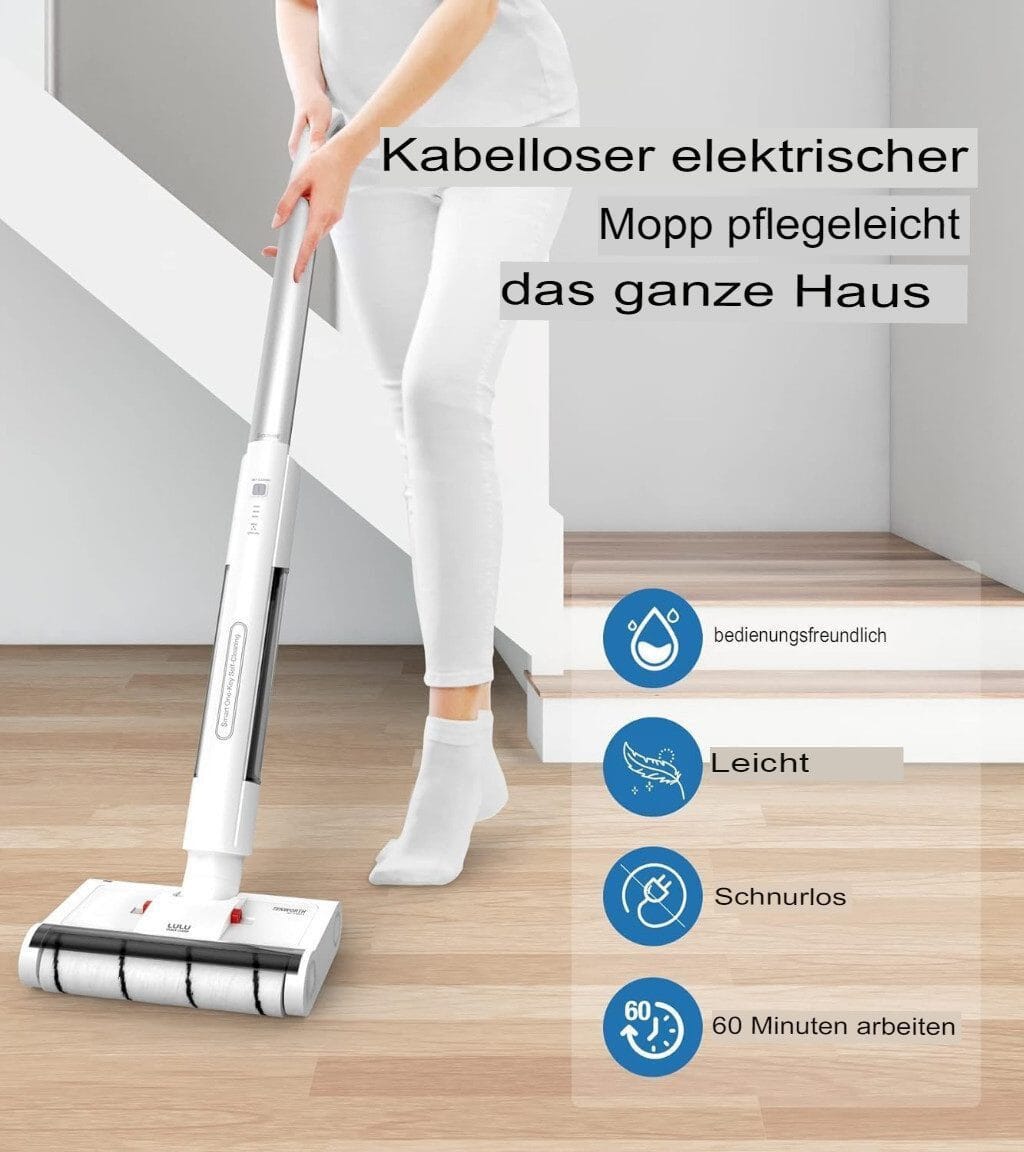 Nass-Trocken-Akkusauger Wischsauger Kabellos mit Akku