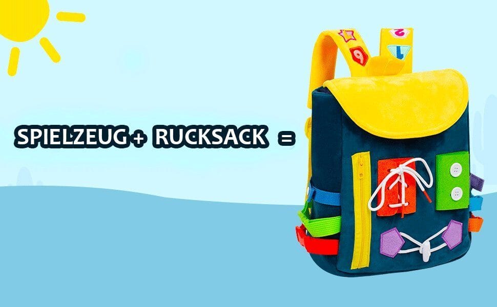 Kinderrucksack Kleinkindrucksack mit Schnallen und Lernspielzeug zur