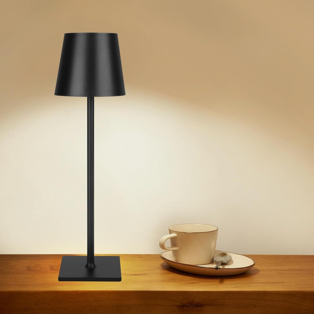 LED Tischleuchte mit 3 Farbtemperaturen -Wiederaufladbar,Touch-Dimmer,IP54 Wasserdicht