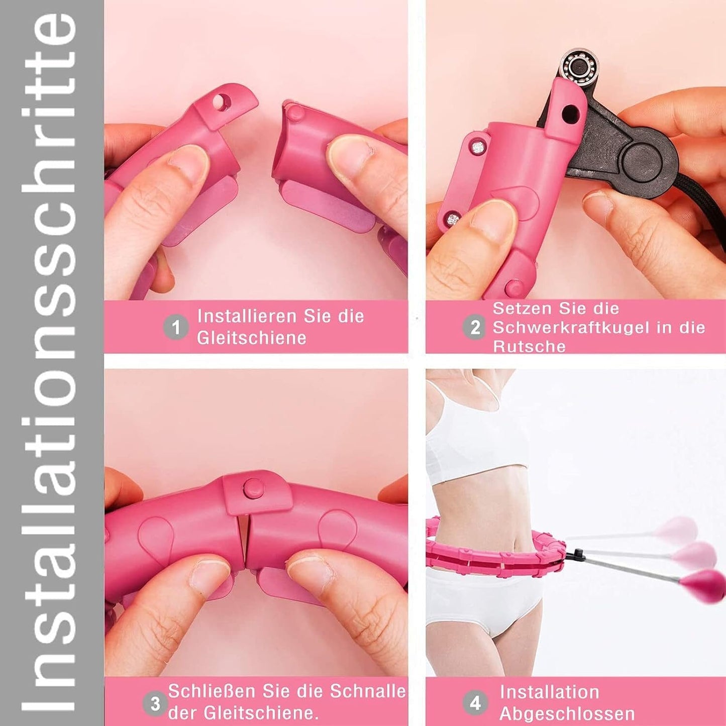 Hula-Hoop-Reifen mit Gewicht Kugel, 24 abnehmbaren Teile, gewichteter Hula-Hoop