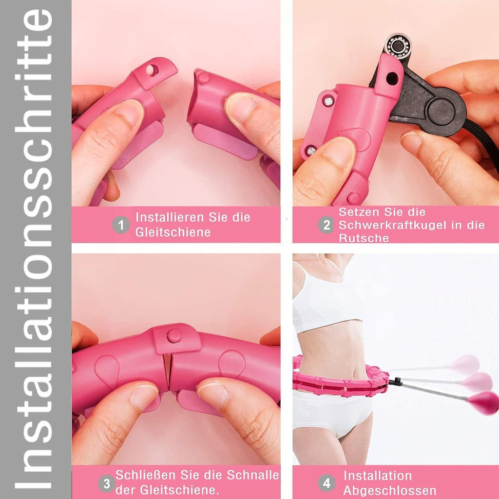 Hula-Hoop-Reifen mit Gewicht Kugel, 24 abnehmbaren Teile, gewichteter Hula-Hoop