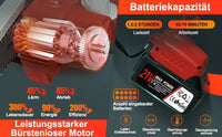 Akku-Kettensäge mit Brushless Motoren und mit 2 200mAh Akku