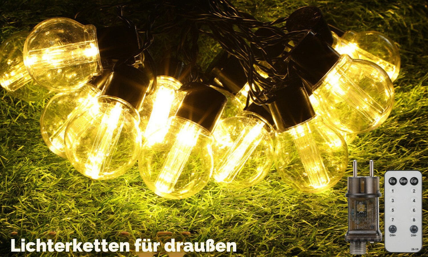 Lichterkette Außendekoration Lichter für Garten, Terrasse, IP65 wasserdicht