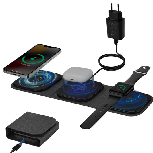 Mag-Safe Ladegerät 3-in-1 kabelloses Ladegerät mit USB C & 15W Adapter Induktions-Ladegerät