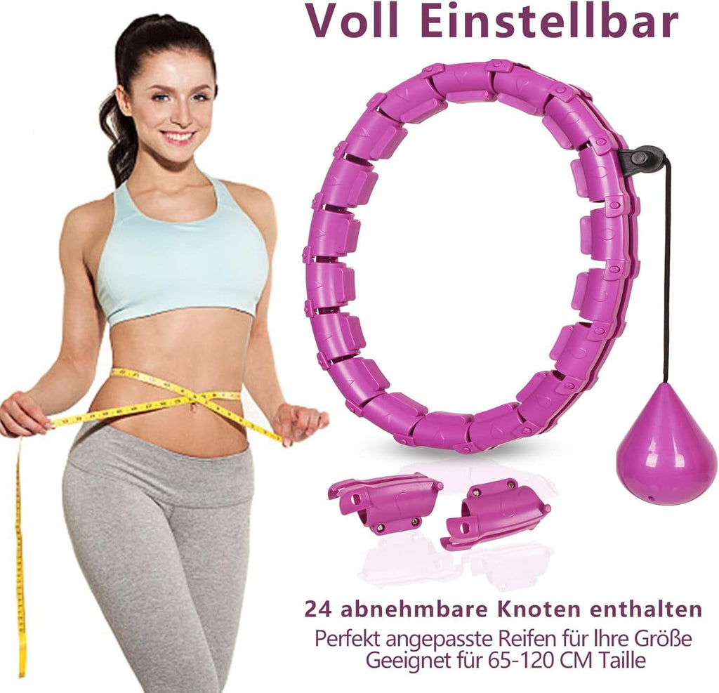 Hula-Hoop-Reifen mit Gewicht Kugel, 24 abnehmbaren Teile, gewichteter Hula-Hoop