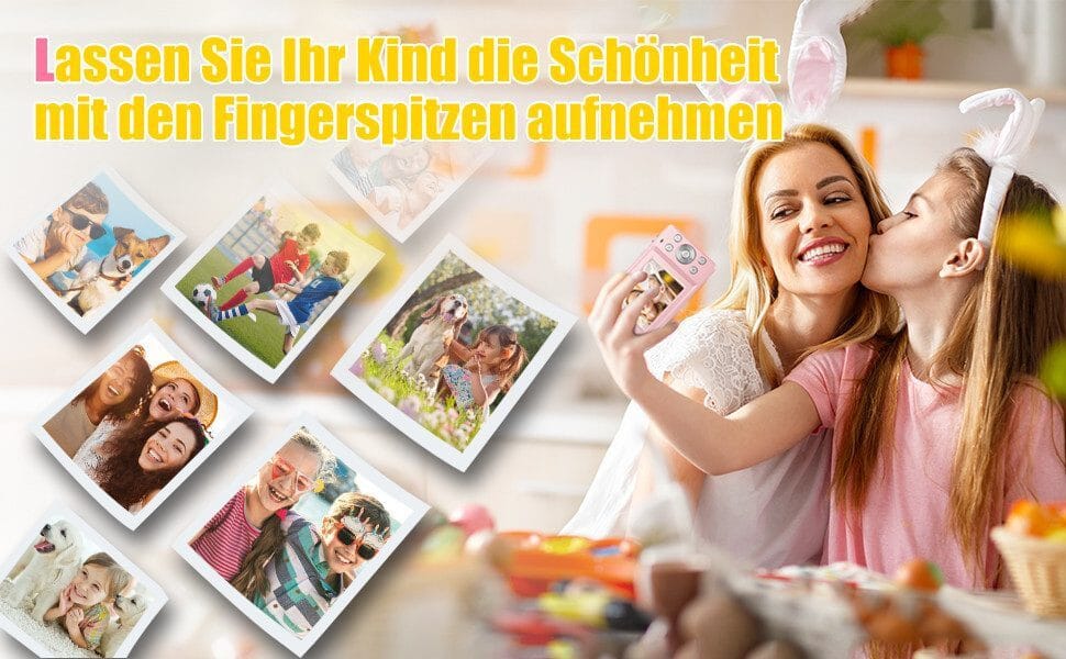 Digitalkamera mit 32G Micro SD Karte, 1080P Kinderkamera 44MP HD Kinderkamera