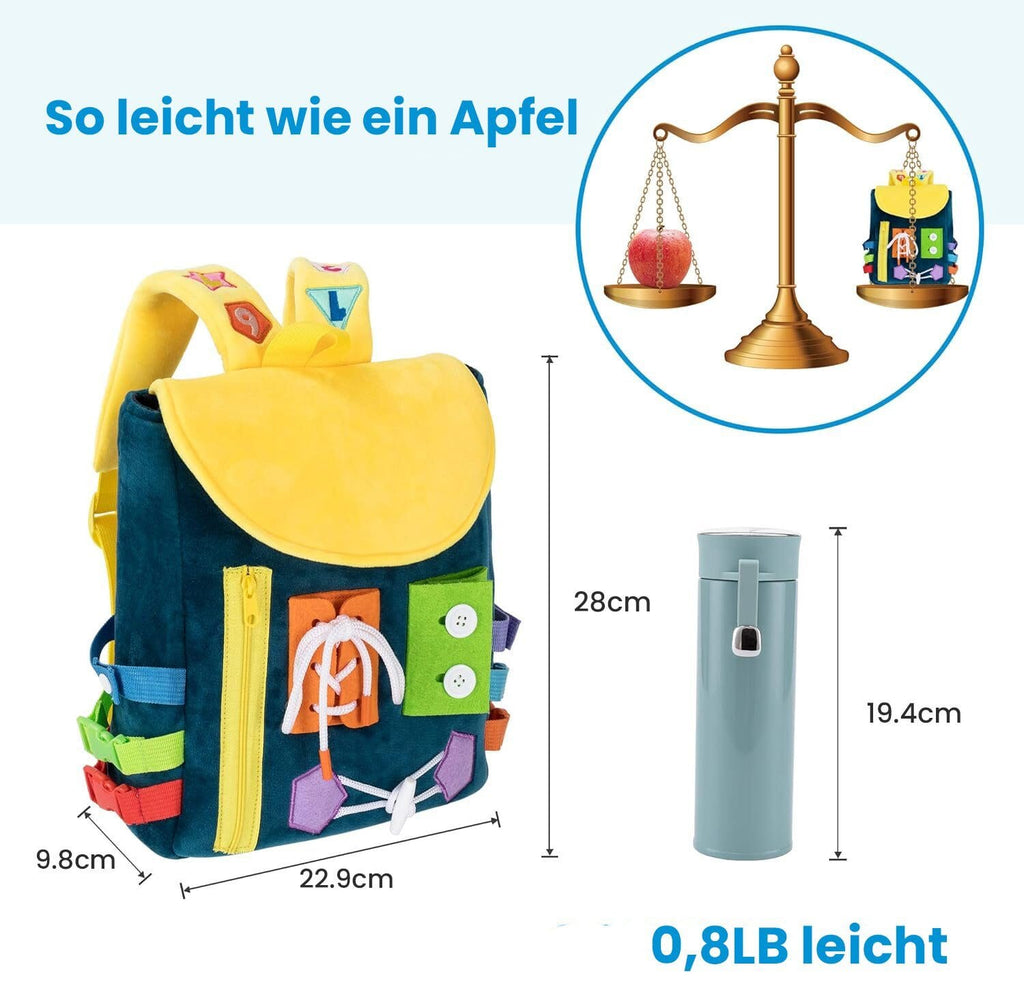 Kinderrucksack Kleinkindrucksack mit Schnallen und Lernspielzeug zur