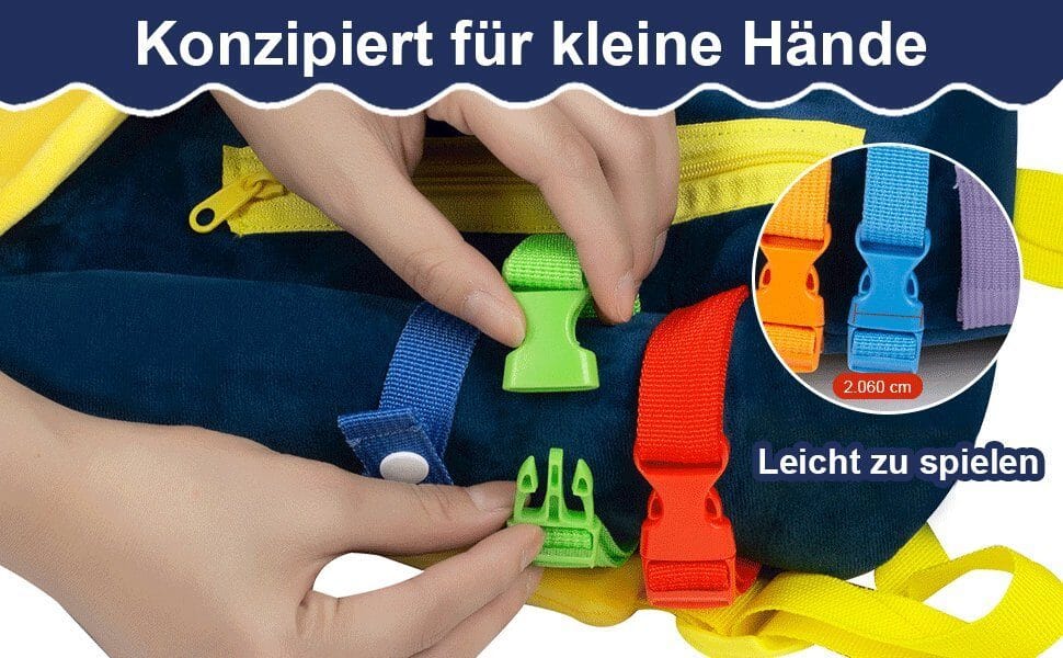 Kinderrucksack Kleinkindrucksack mit Schnallen und Lernspielzeug zur