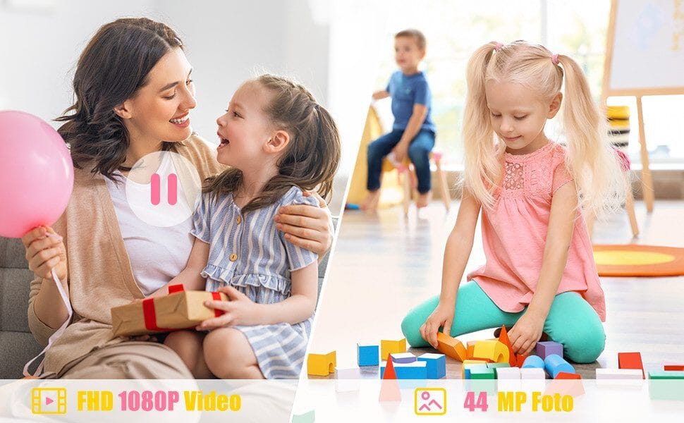 Digitalkamera mit 32G Micro SD Karte, 1080P Kinderkamera 44MP HD Kinderkamera