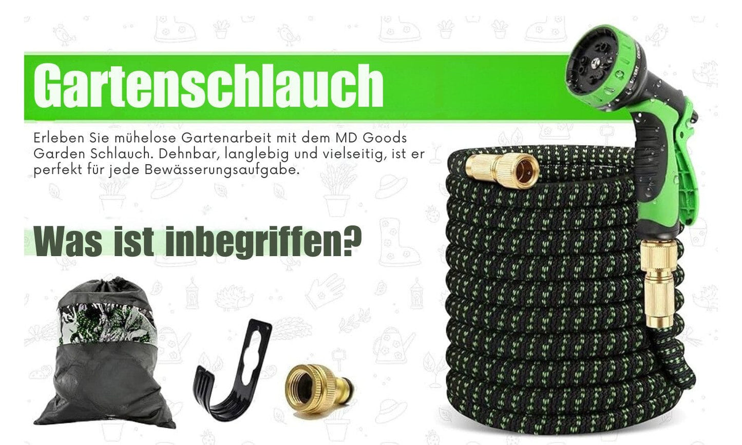 Gartenschlauch 22,5 m flexibler Wasserschlauch mit 9 Funktionsdüsen