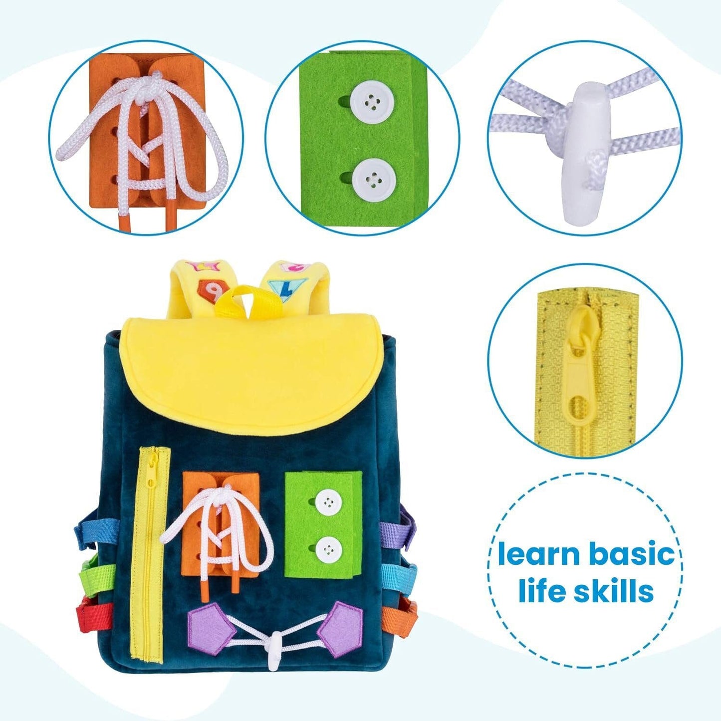 Kinderrucksack Kleinkindrucksack mit Schnallen und Lernspielzeug zur