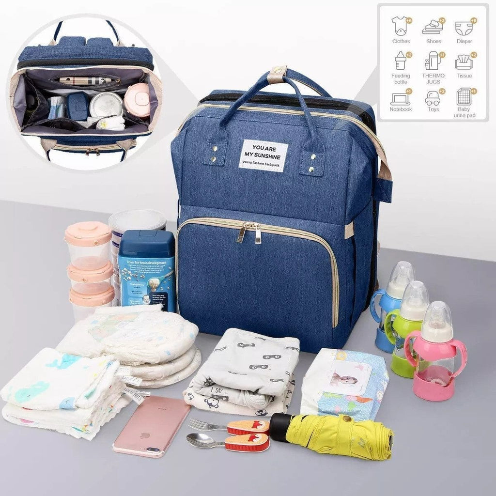 Wickeltasche mit Tragbarem Reisebett, Große Kapazität und Isolierten Fächern