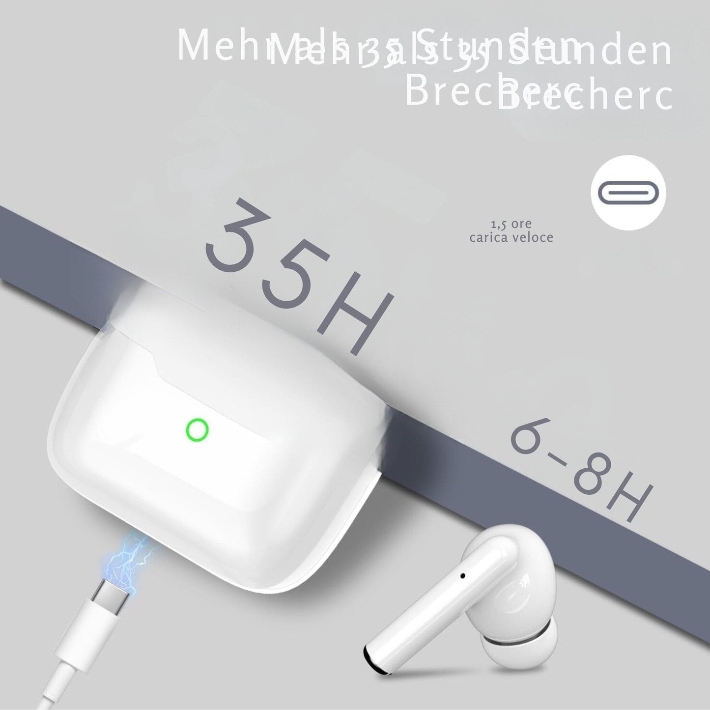 Bluetooth-Kopfhörer mit Rauschunterdrückung, 35 Stunden Wiedergabezeit Funk-Kopfhörer