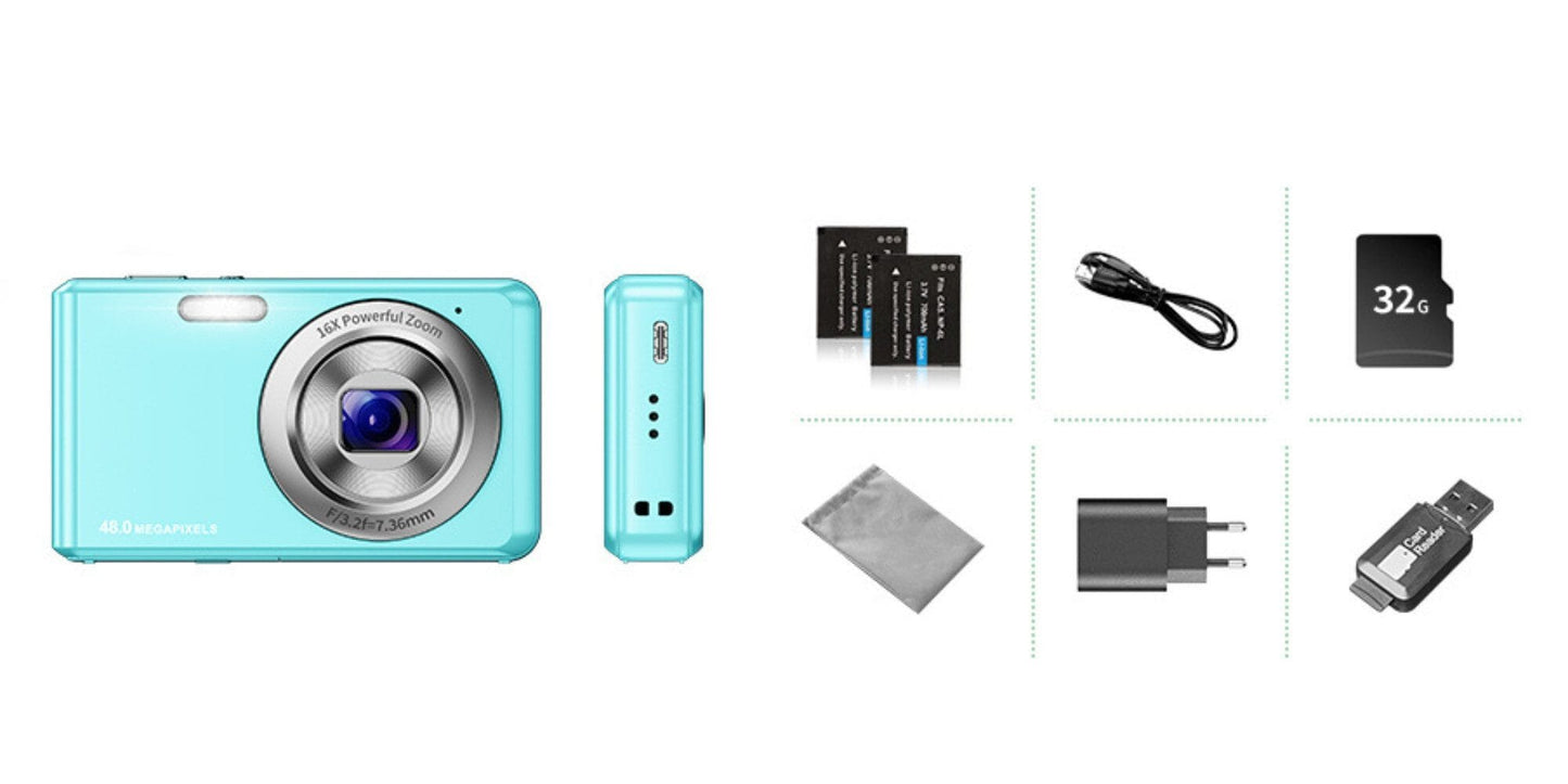Digitalkamera mit 32G Micro SD Karte, 1080P Kinderkamera 44MP HD Kinderkamera