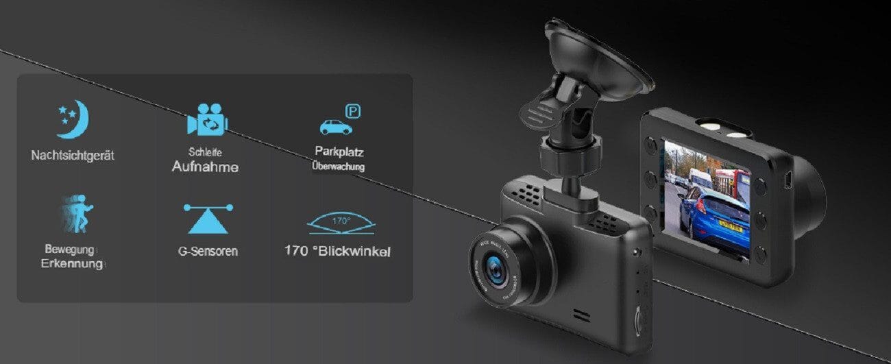 FHD 1080P DASHCAM, 2,5-Zoll-IPS-Bildschirm mit 32 GB SD-Karte Dashcam