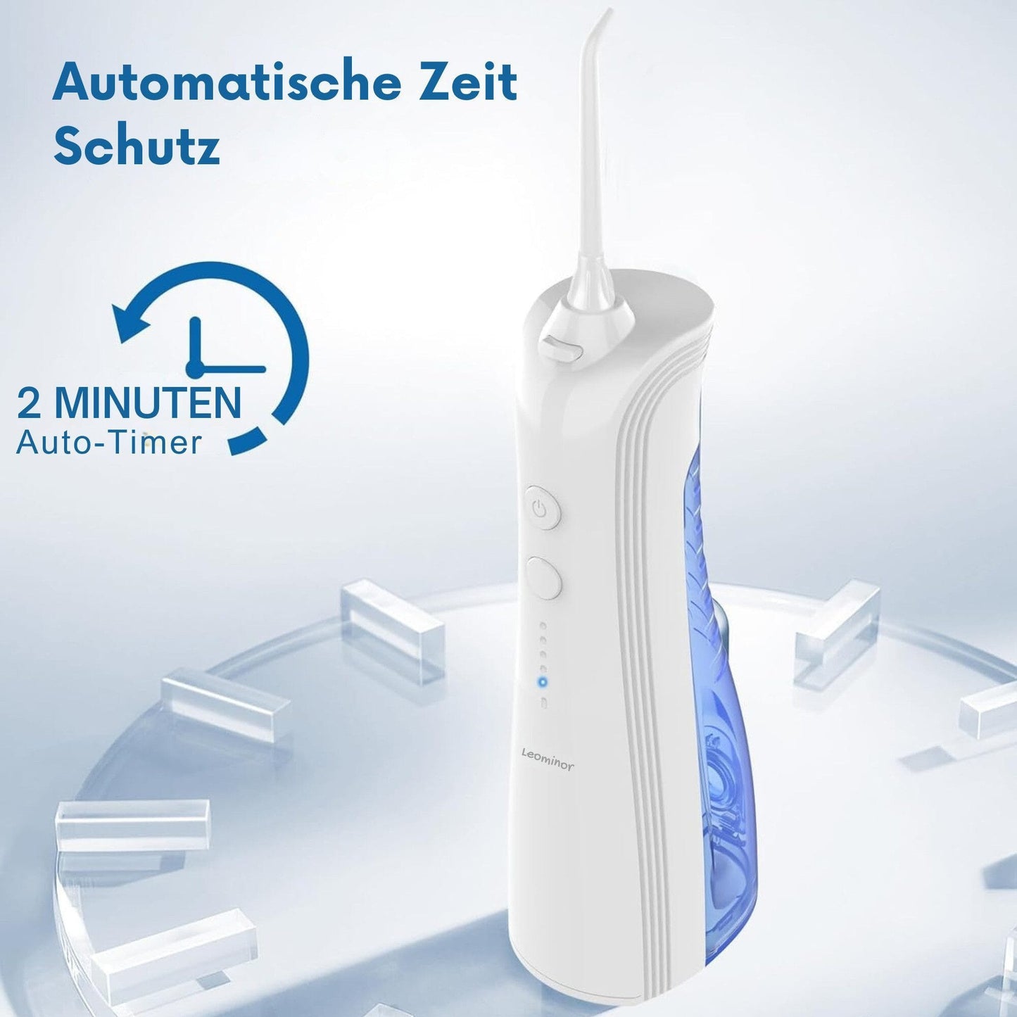 Munddusche Kabellos,5 Modi Elektrischer Zahnreiniger IPX7 Wasserdichter
