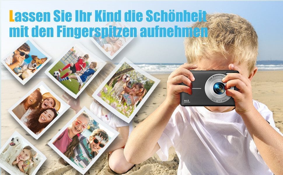 Digitalkamera mit 32G Micro SD Karte, 1080P Kinderkamera 44MP HD Kinderkamera