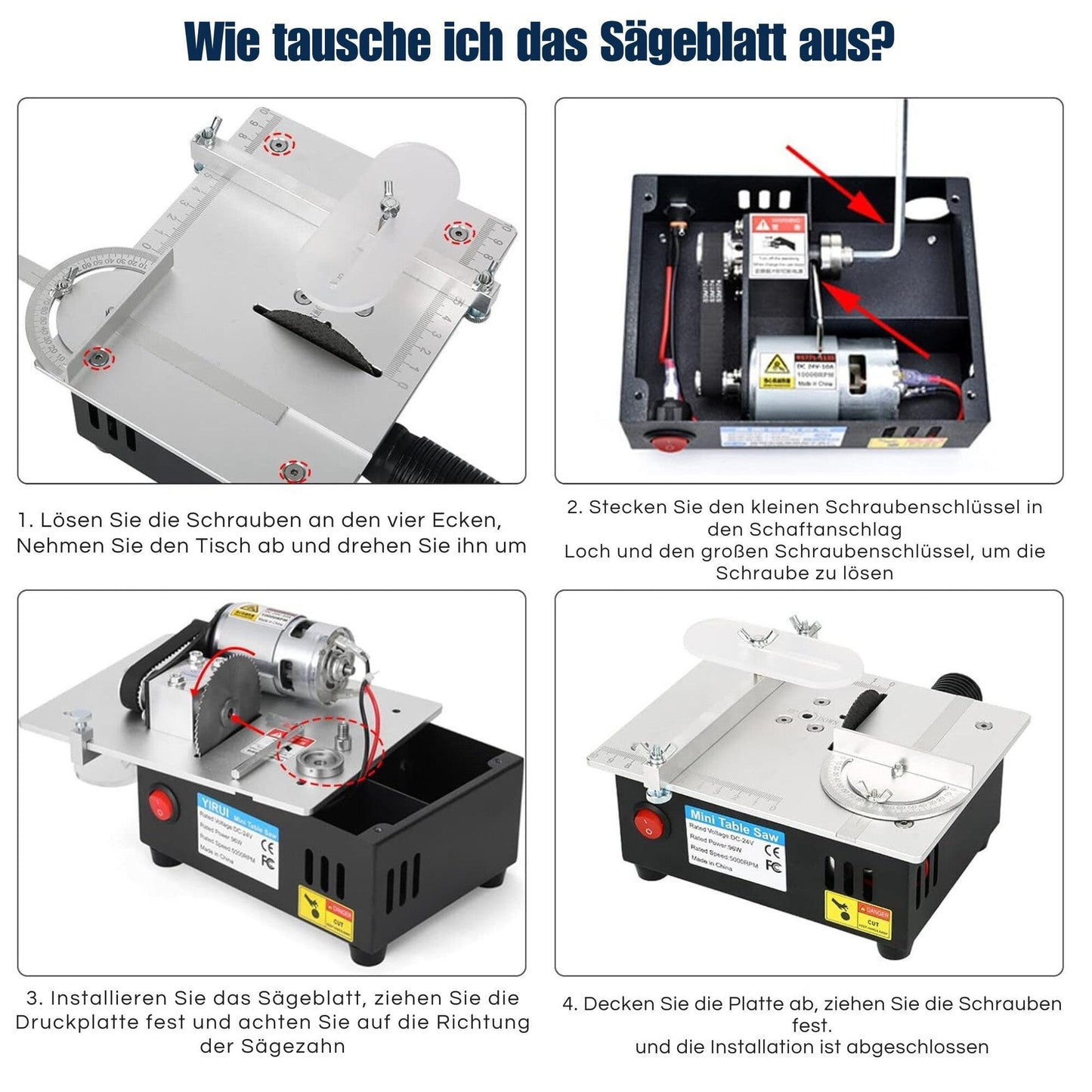 Tischkreissäge Tragbare elektrische Minisäge, kompakt DIY-Schneidewerkzeug