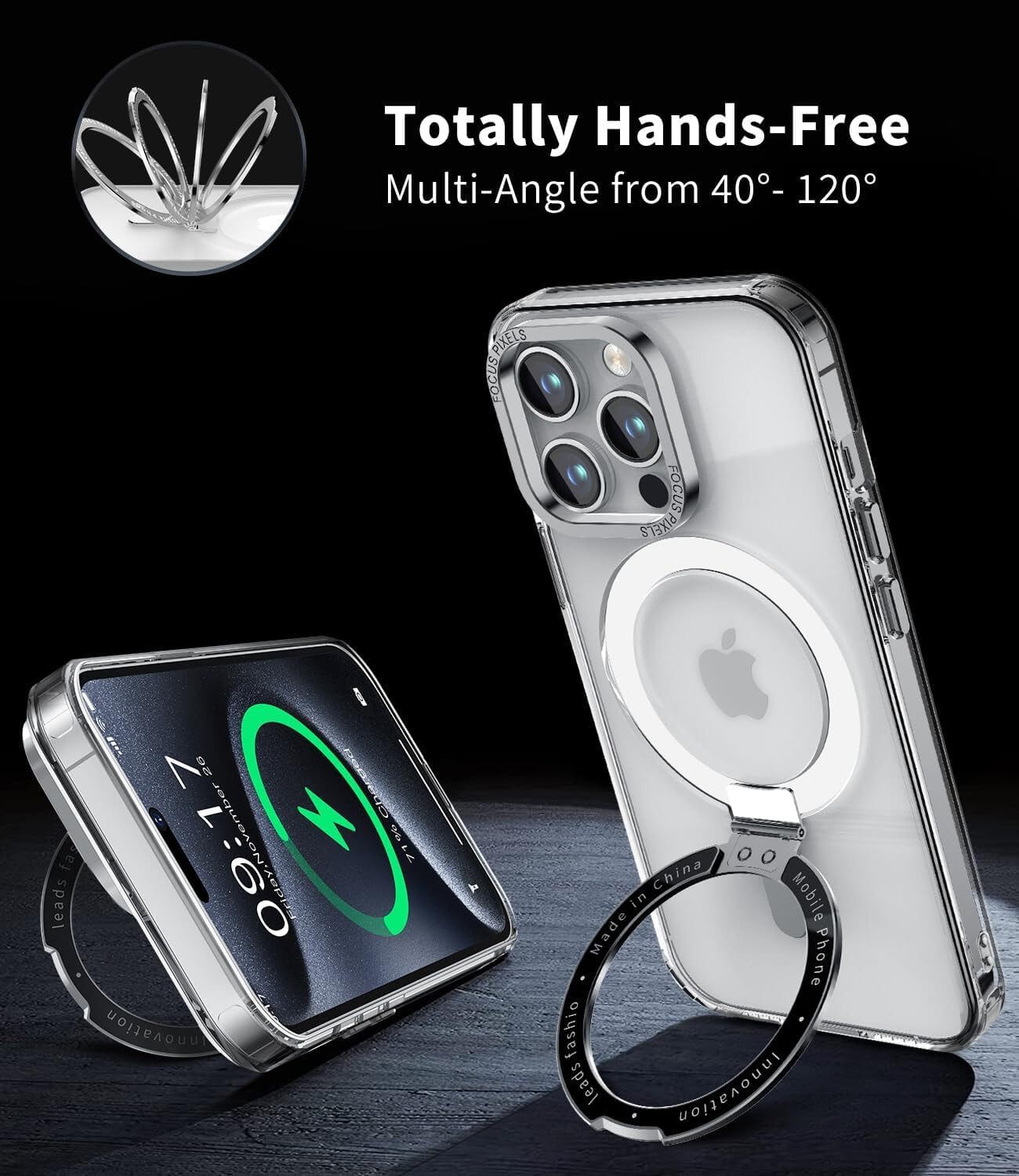 Handyhülle iPhone 15 Pro Hülle mit MagSafe und Integriertem 9H Kameraschutz