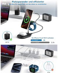 3 in 1 Ladestation für Apple MagSafe Ladegerät, 15W Mag-Safe Ladestation