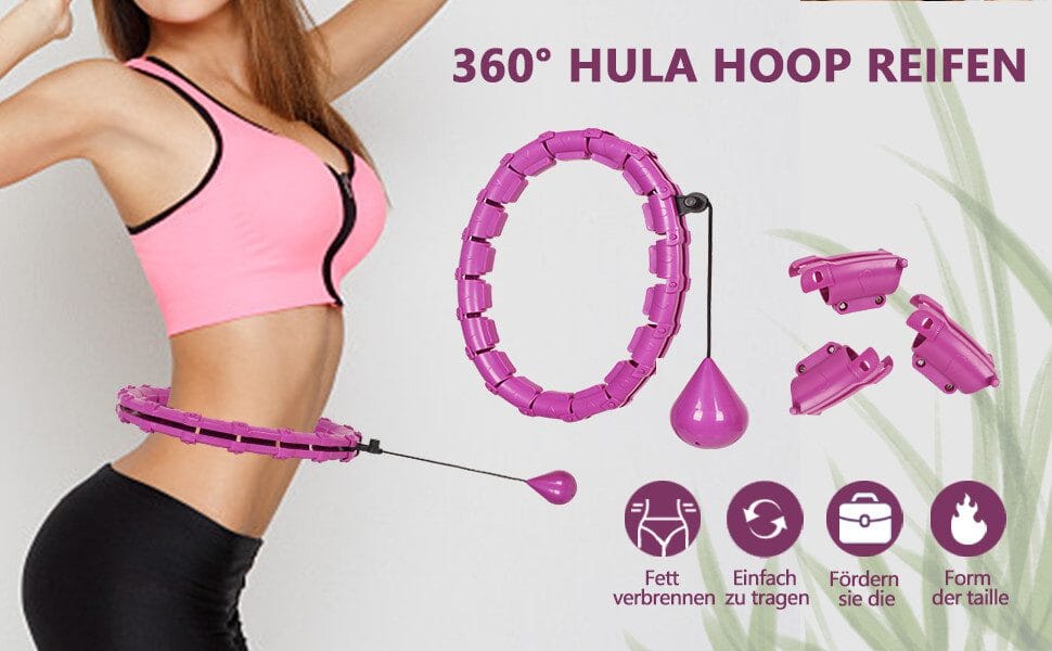 Hula-Hoop-Reifen mit Gewicht Kugel, 24 abnehmbaren Teile, gewichteter Hula-Hoop