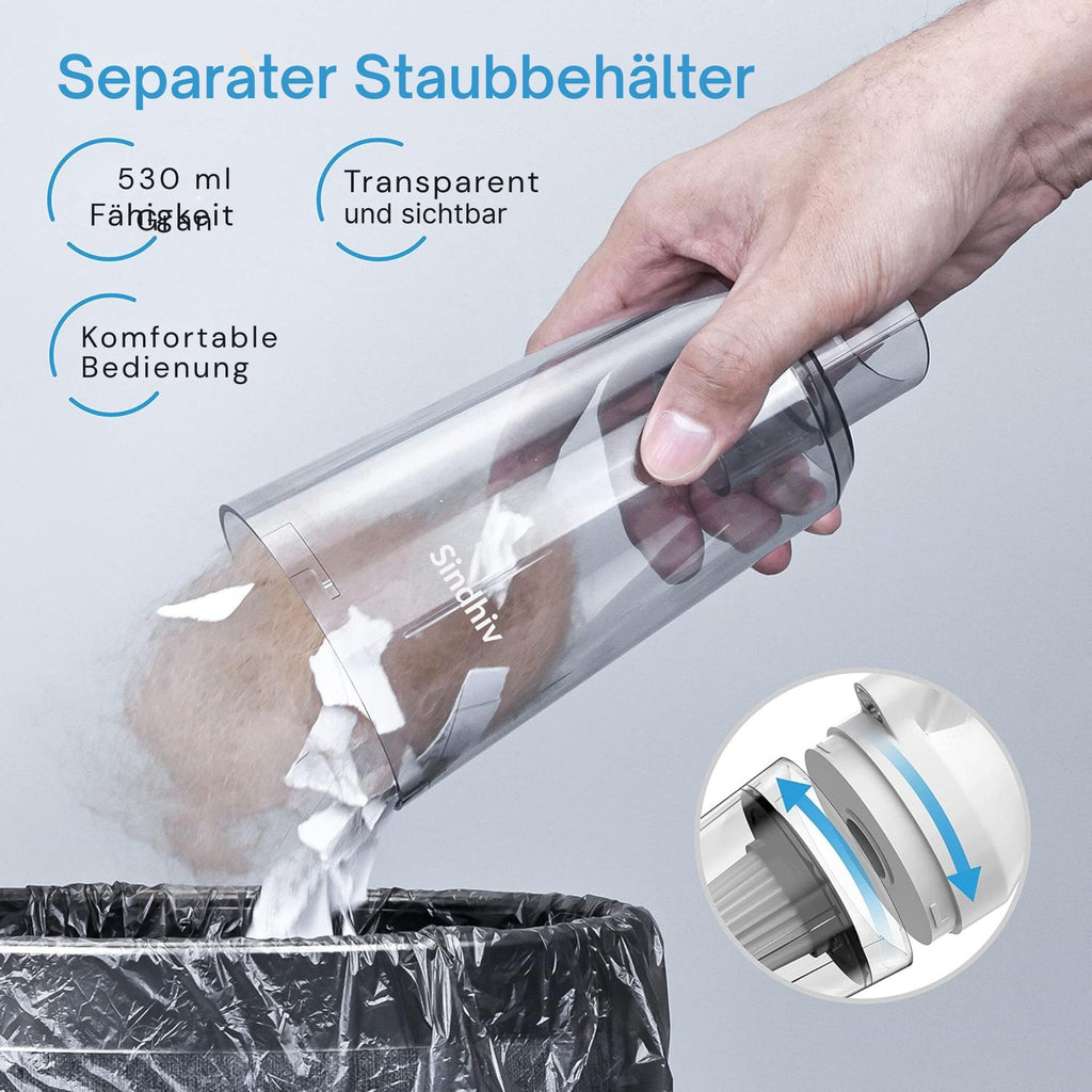 Akku-Handstaubsauger mit Nass- und Trockenfunktion, ultraleicht, 9500Pa Saugleistung