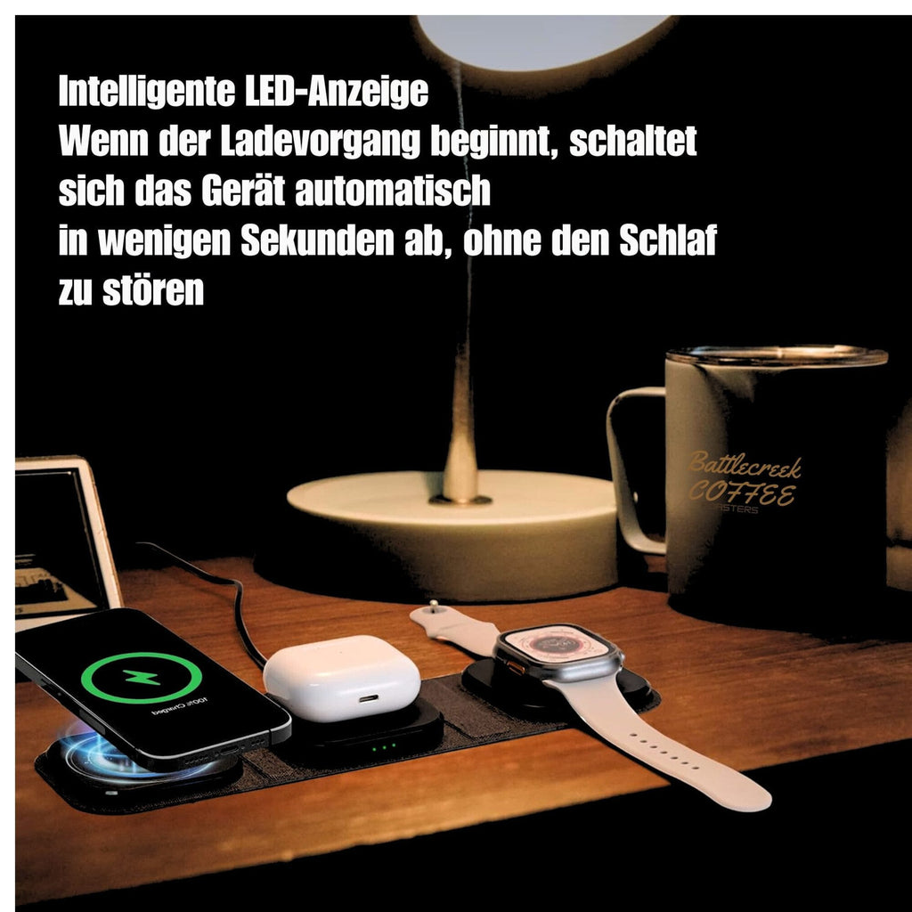 Mag-Safe Ladegerät 3-in-1 kabelloses Ladegerät mit USB C & 15W Adapter Induktions-Ladegerät