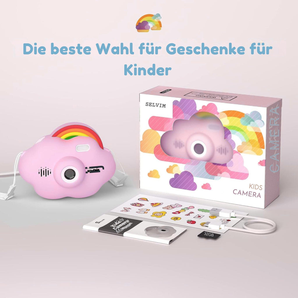 Digitalkamera mit 2,4-Zoll-Bildschirm, installierte 32-GB-Karte Kinderkamera