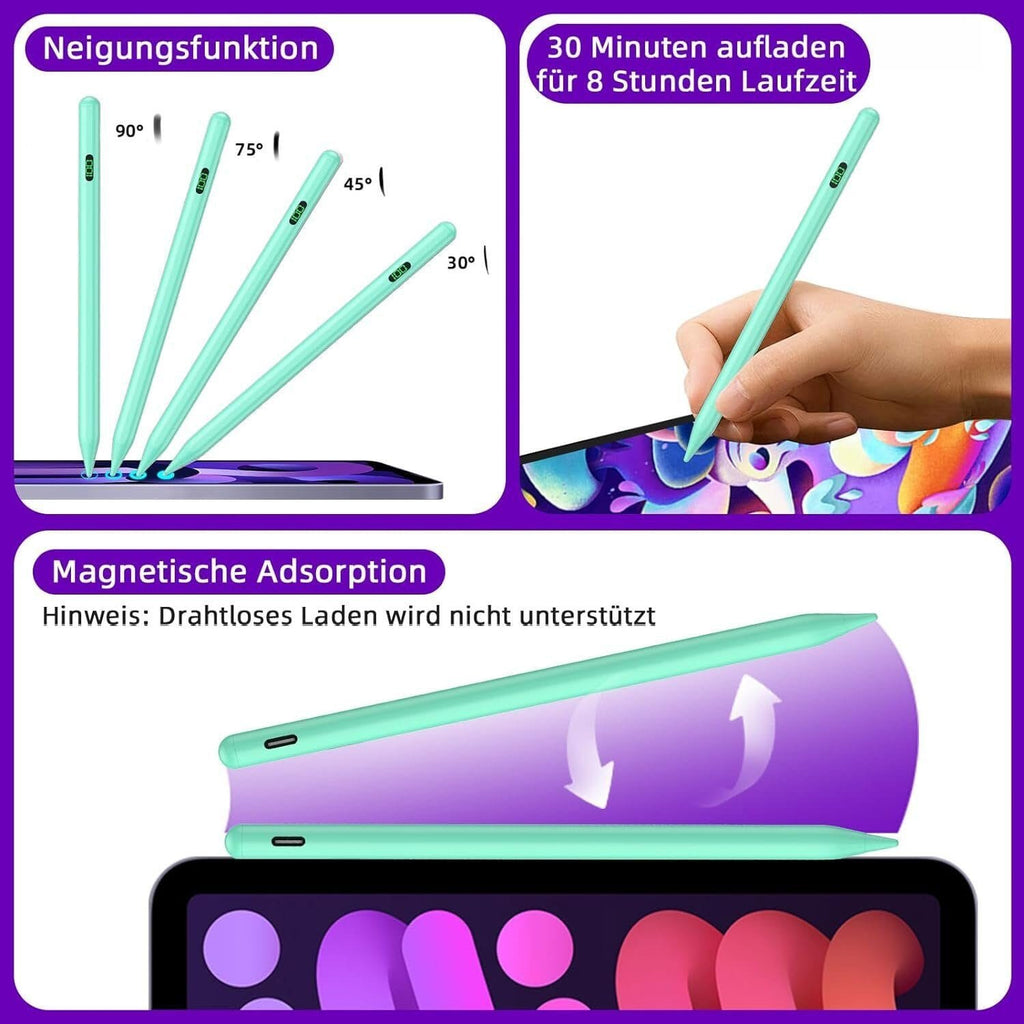 Eingabestift iPad, Active Stylus Pen - Handfläschenerkennung mit 5 Ersatzspitzen