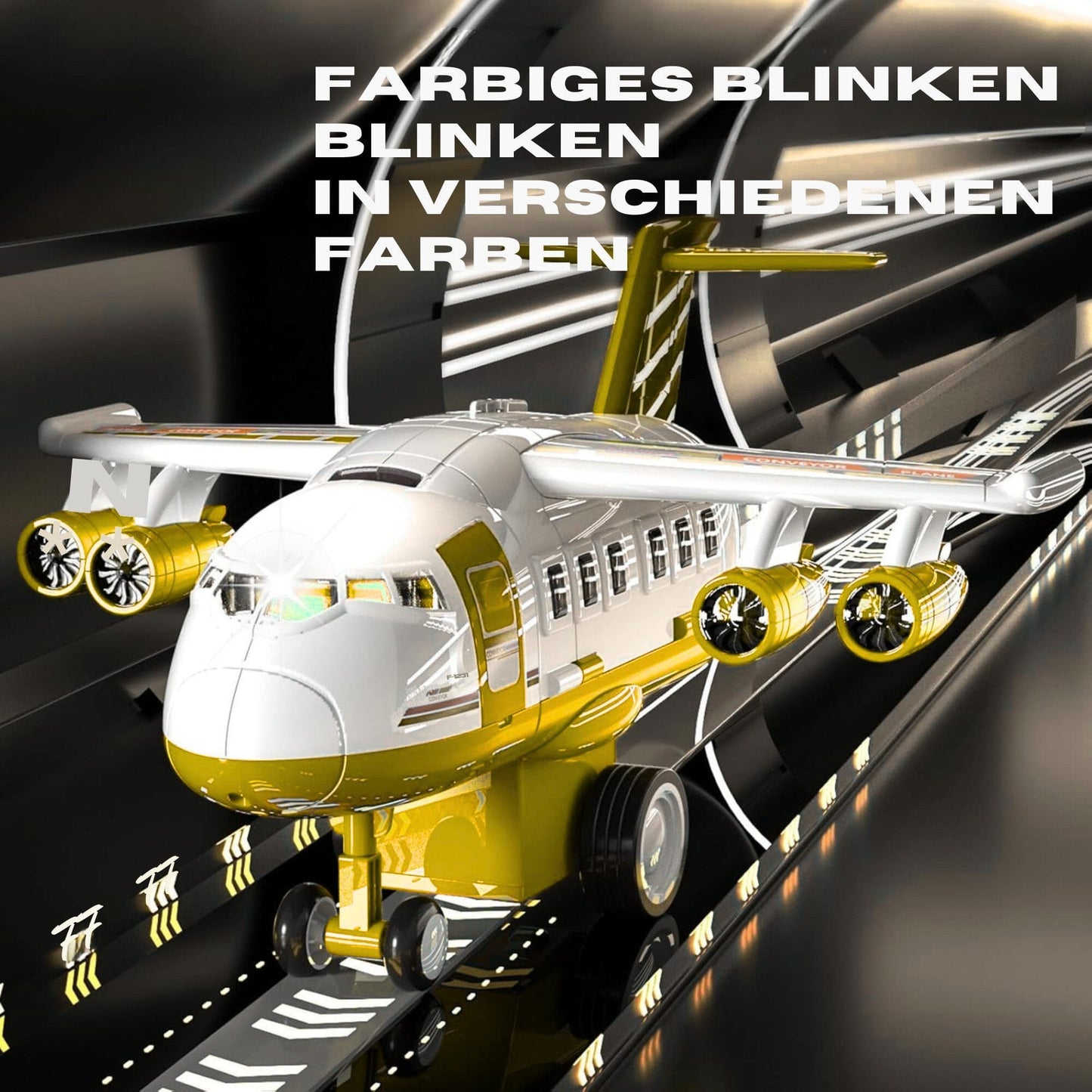 Spielzeug-Flugzeug mit 12 Stadtautos & Rennstrecke Rennbahn Auto Spielzeug für Kinder