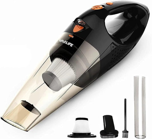 Akku-Handstaubsauger Kabellos & Tragbar + eingebaute LED-Licht + professionelle Aufsätze