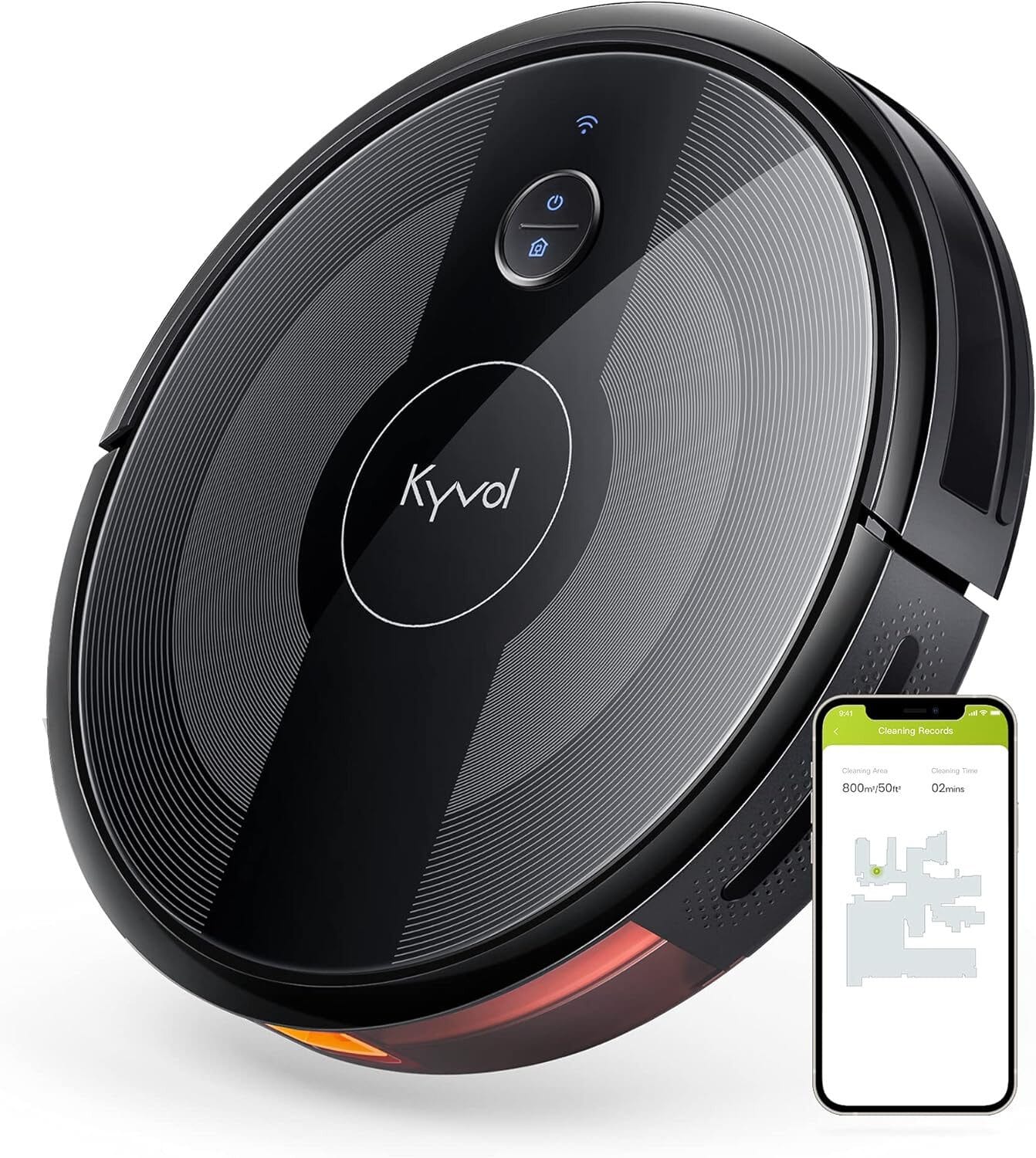 Saugroboter E20 2000PA Roboterstaubsauger, 150 Minuten Akkulaufzeit, WLAN Roboter