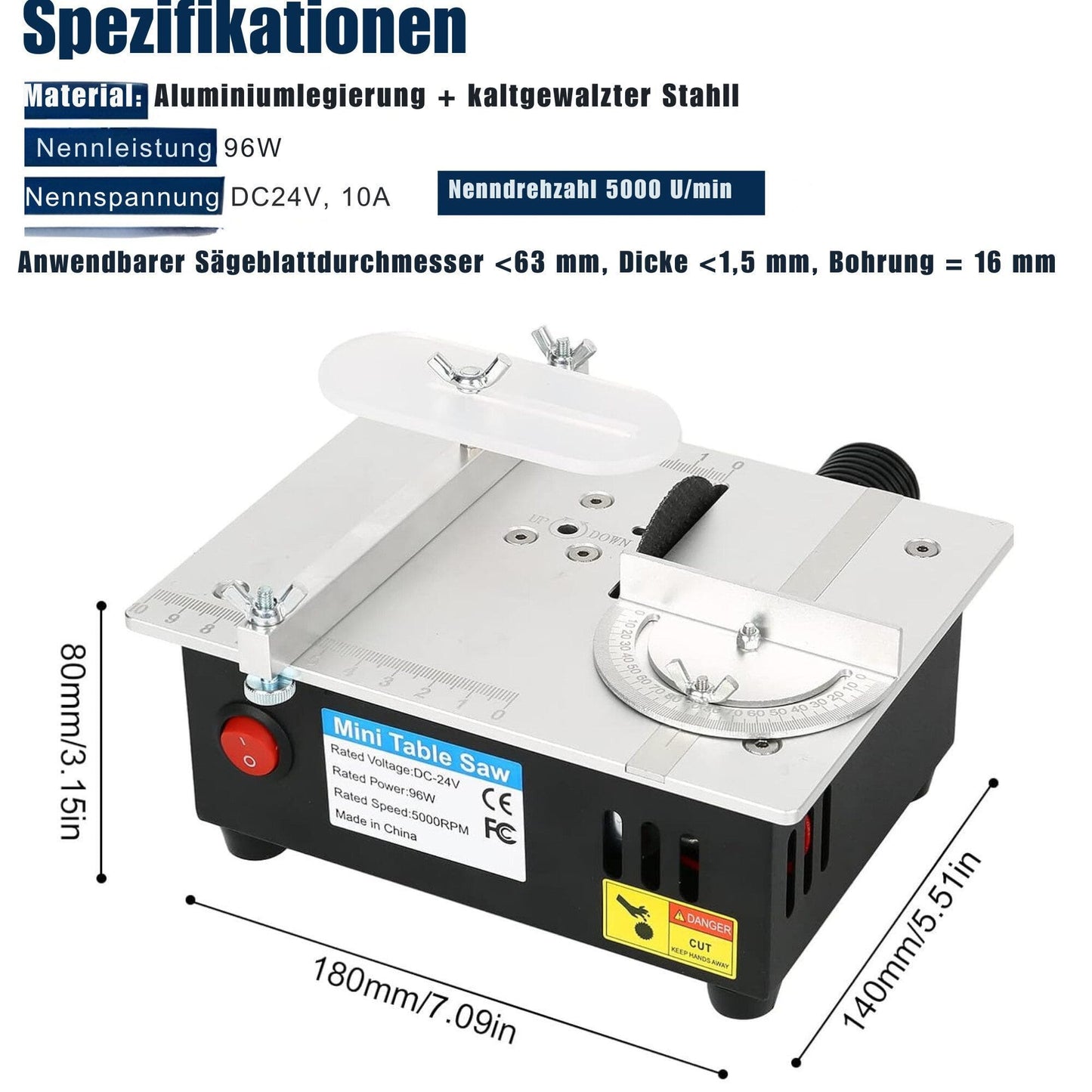 Tischkreissäge Tragbare elektrische Minisäge, kompakt DIY-Schneidewerkzeug