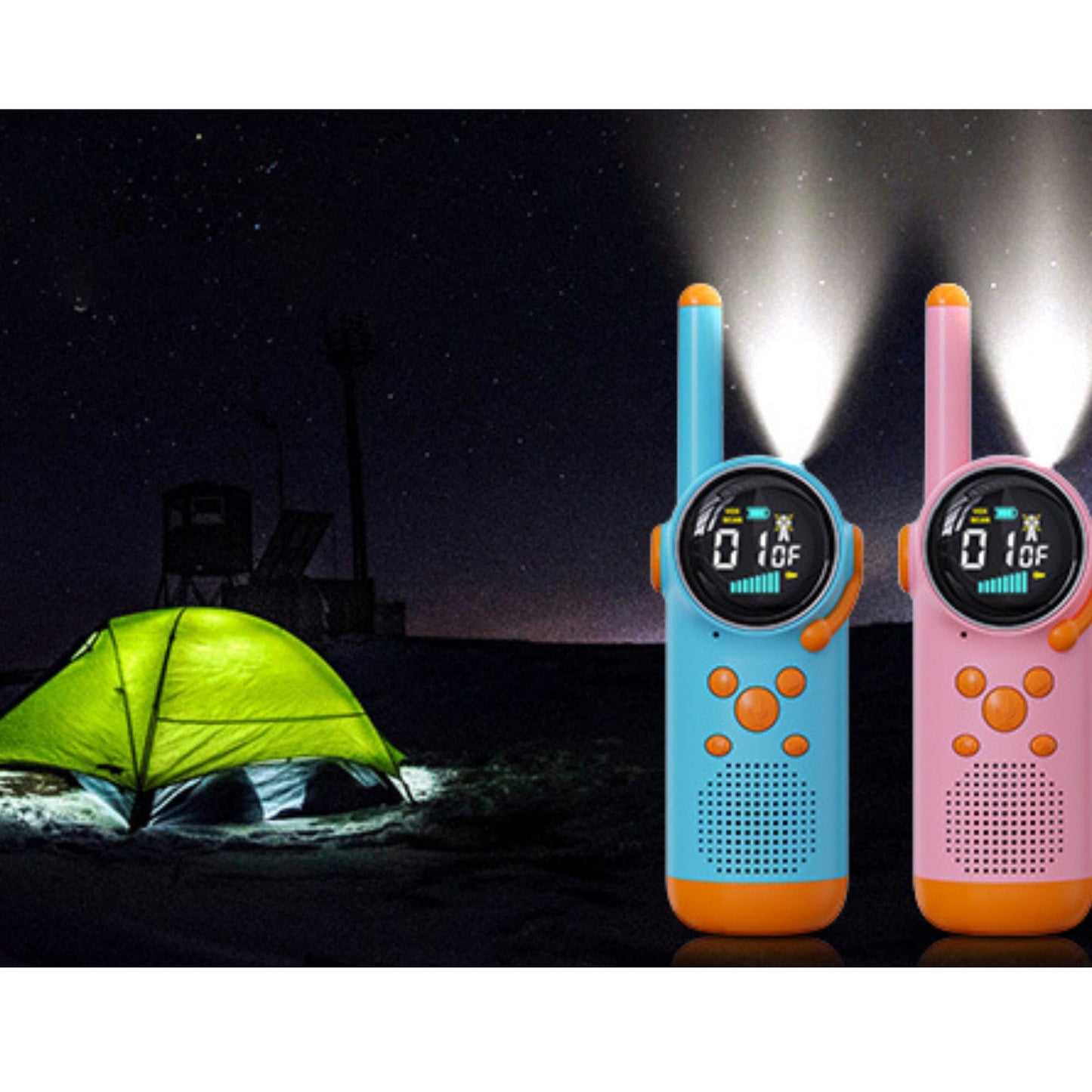 Walkie Talkie für Kinder mit VOX-Funktion, CTCSS-Technologie, LED-Taschenlampe