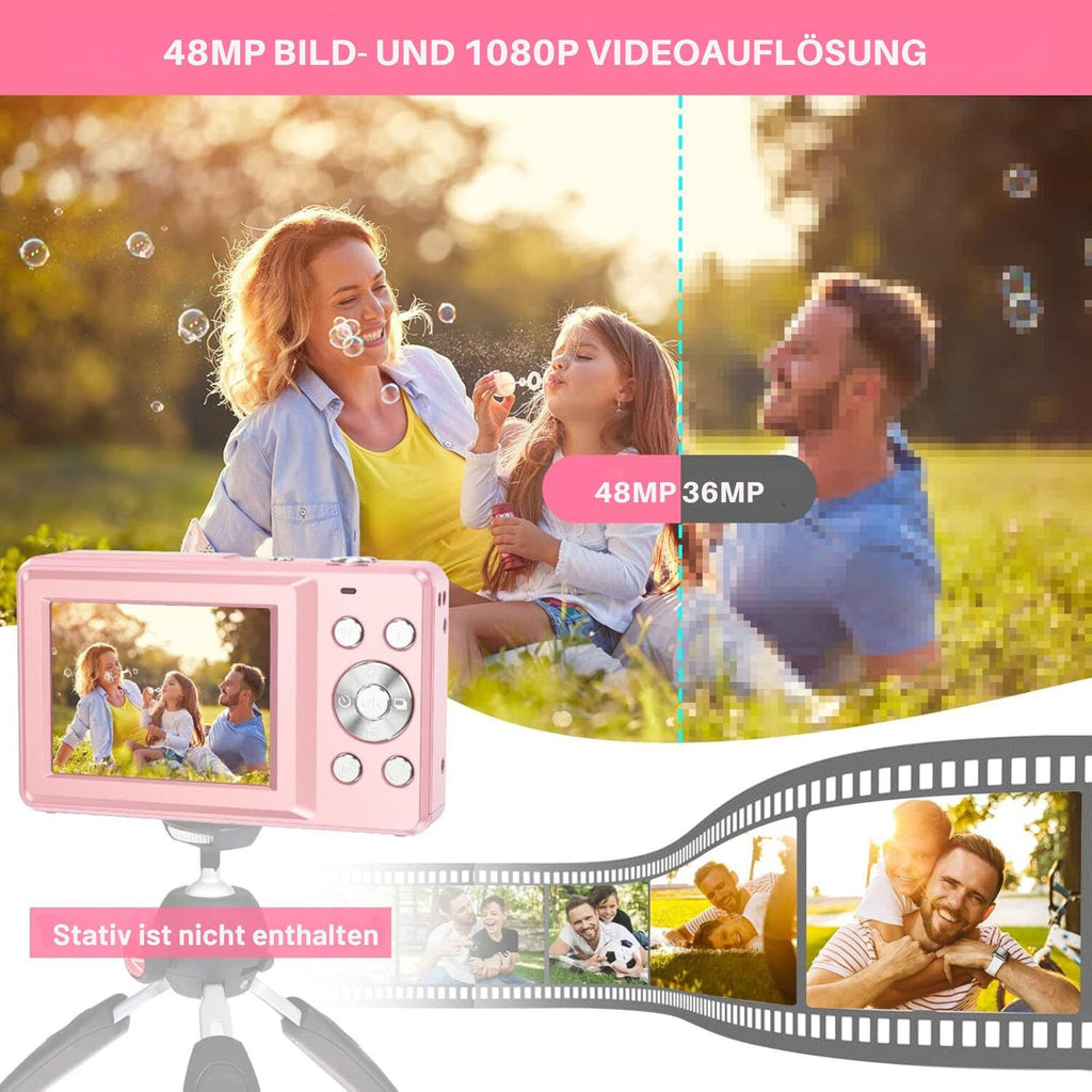 Digitalkamera mit 32G Micro SD Karte, 1080P Kinderkamera 44MP HD Kinderkamera