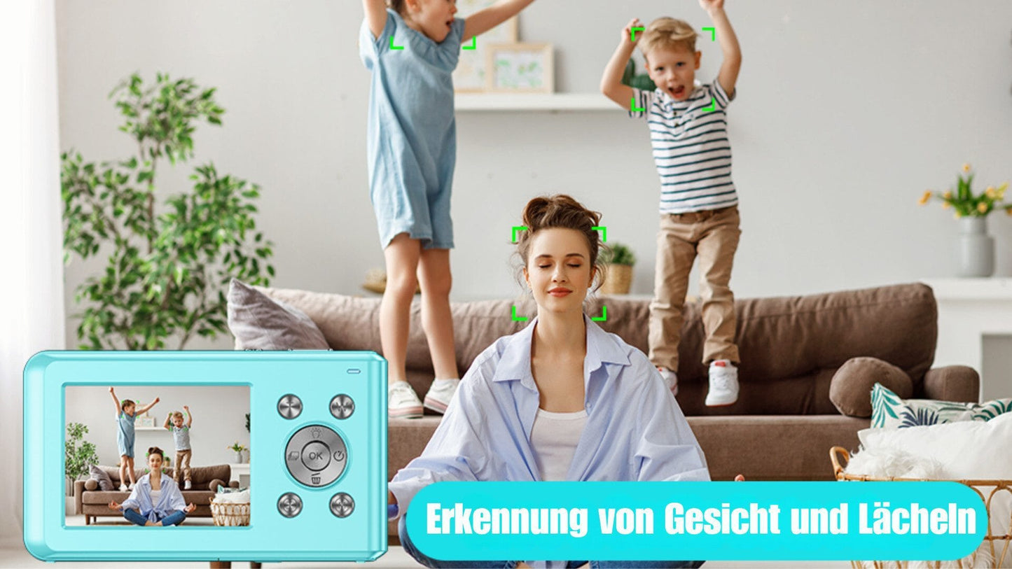 Digitalkamera mit 32G Micro SD Karte, 1080P Kinderkamera 44MP HD Kinderkamera