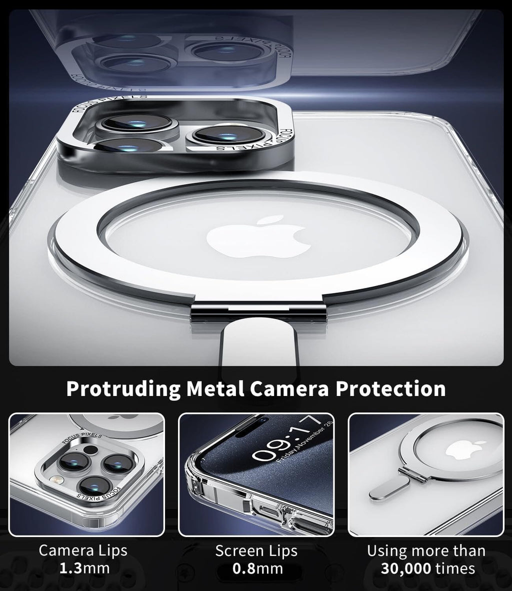 Handyhülle iPhone 15 Pro Hülle mit MagSafe und Integriertem 9H Kameraschutz