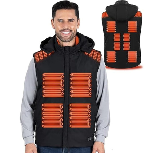 Funktionsweste Wärmeweste, beheizte Jacke, Intelligente einstellbare 3 Heizzonen