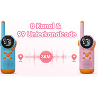 Walkie Talkie für Kinder mit VOX-Funktion, CTCSS-Technologie, LED-Taschenlampe