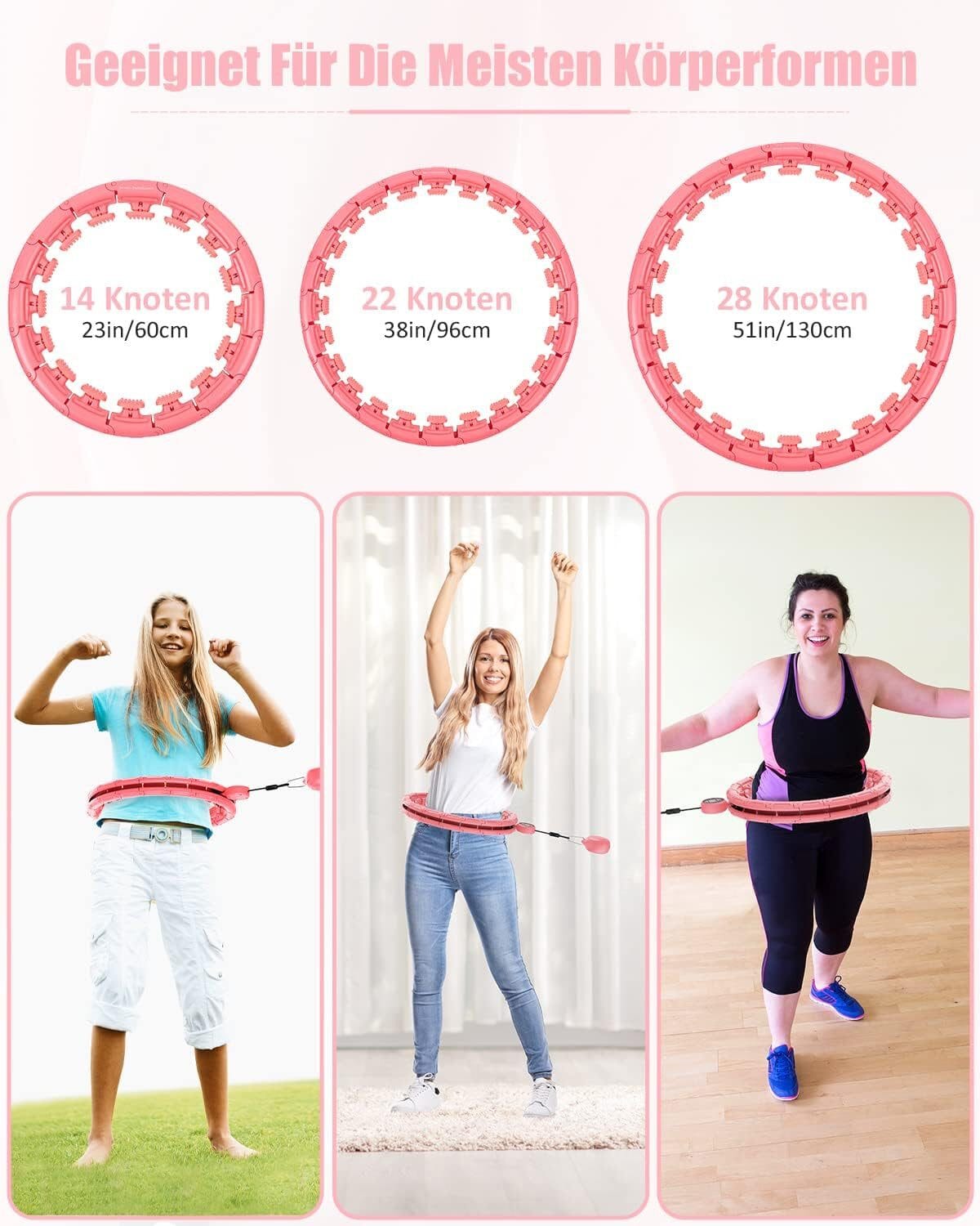 Hula-Hoop-Reifen Smart Fitness Hula Hoop mit oder ohne intelligentem Zähler