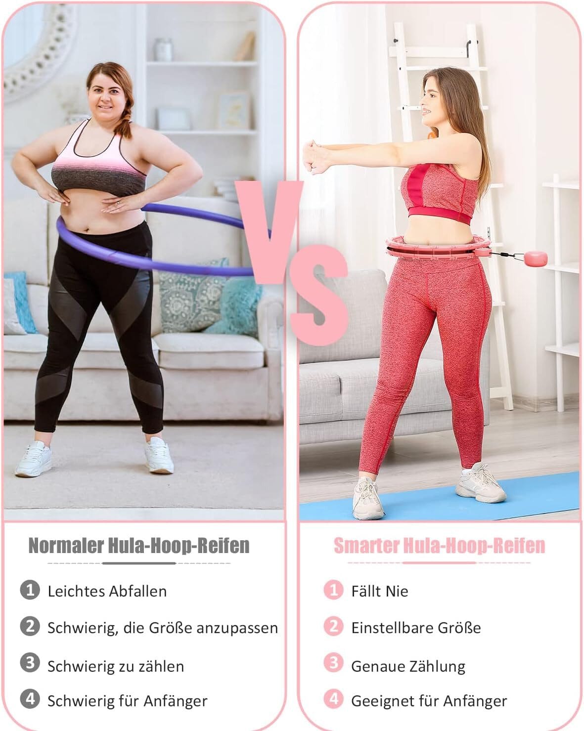 Hula-Hoop-Reifen Smart Fitness Hula Hoop mit oder ohne intelligentem Zähler