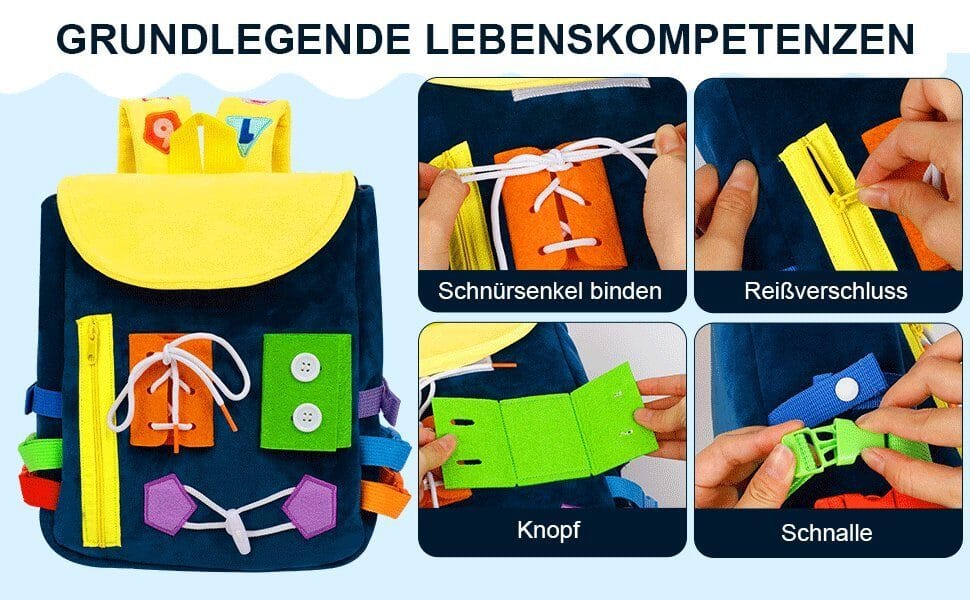 Kinderrucksack Kleinkindrucksack mit Schnallen und Lernspielzeug zur
