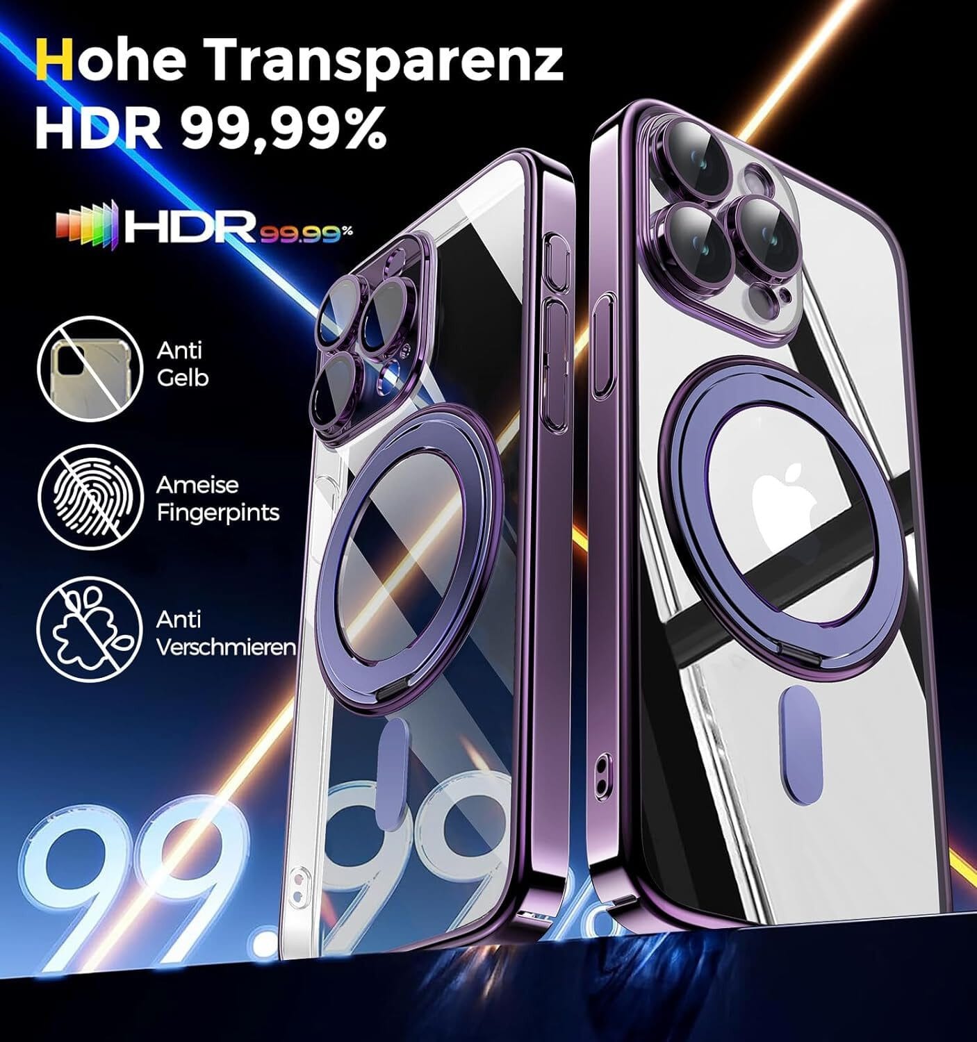 Handyhülle iPhone 15 Pro Max Hülle mit MagSafe und Integriertem 9H Kameraschutz