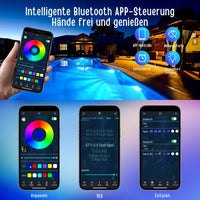 Pool-Lampe 15W Poolbeleuchtung IP68 Wasserdicht & Dimmbar mit Magnet
