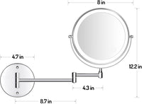 Kosmetikspiegel Wiederaufladbarer beleuchteter Wand-Makeup-Spiegel