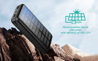 tragbares Solarladegerät, Dual USB-Anschlüsse für schnelles Aufladen Solar Powerbank