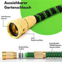 Gartenschlauch 22,5 m flexibler Wasserschlauch mit 9 Funktionsdüsen